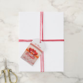 35e verjaardag Coral Hearts Cadeaulabel (Met Touw)