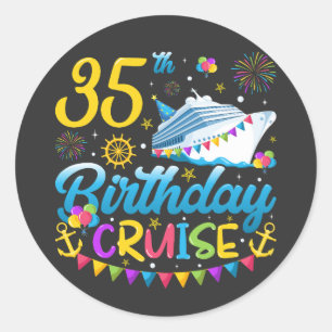 35e verjaardag Cruise B-Day Party Ronde Sticker