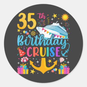 35e verjaardag Cruise B-Day Party Ronde Sticker
