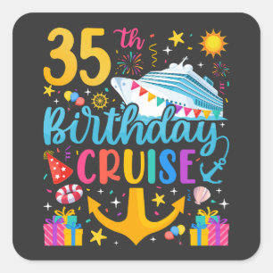 35e verjaardag Cruise B-Day Party Vierkante Sticker