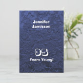 35e verjaardag Dark Blue Dolls Invitations Kaart (Staand voorkant)