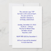 35e verjaardag Dark Blue Dolls Invitations Kaart (Achterkant)