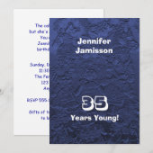 35e verjaardag Dark Blue Dolls Invitations Kaart (Voorkant / Achterkant)