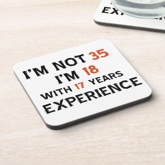 35e verjaardag design bier onderzetter (Linkerzijde)