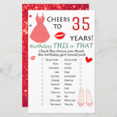 35e verjaardag Dit of dat spel (Voorkant / Achterkant)