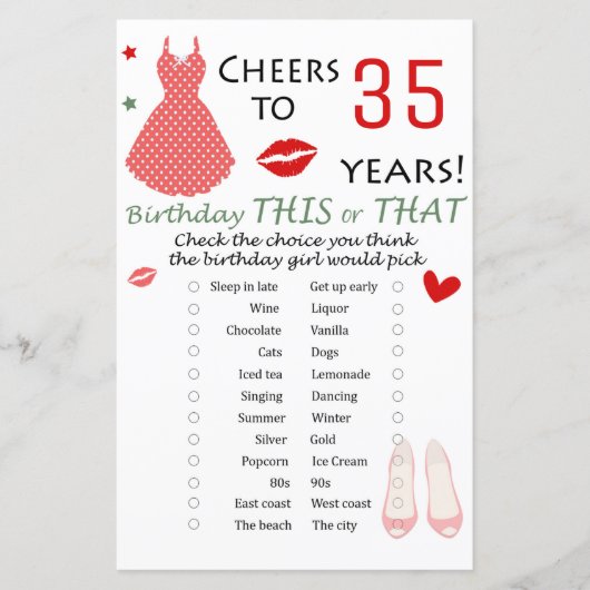35e verjaardag Dit of dat spel (Voorkant)