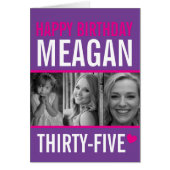 35e verjaardag drie foto's heet roze paars wit (Voorkant)