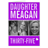 35e verjaardag drie foto's paarse dochter (Voorkant)