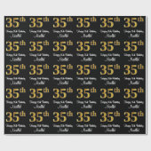 35e verjaardag: Elegant Luxe Faux Gold Look # Cadeaupapier (Vlak)