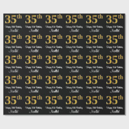 35e verjaardag: Elegant Luxe Faux Gold Look # Cadeaupapier