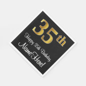 35e verjaardag ~ Elegant Luxe Faux Gold Look # Servet (Hoek)