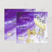 35e verjaardag Elegant Paars Gold Kaart (Voorkant / Achterkant)