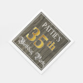 35e verjaardag — Faux Gold & Faux Wood Ziet er uit Servet (Hoek)