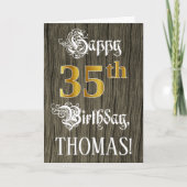 35e verjaardag: Faux Gold look + Faux-houten patro Kaart (Voorkant)