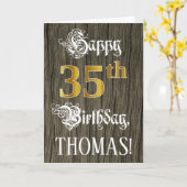 35e verjaardag: Faux Gold look + Faux-houten patro Kaart (Gele Bloem)