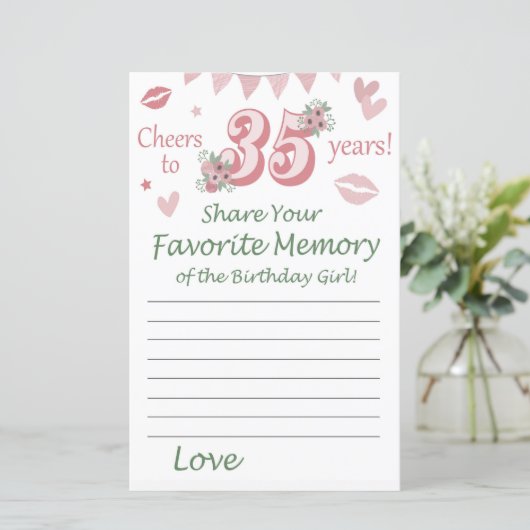 35e verjaardag Favoriete herinnering van de Birthd (Staand voorkant)