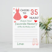 35e verjaardag favoriete herinnering van het verja (Staand voorkant)