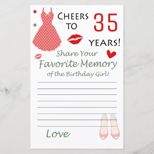 35e verjaardag favoriete herinnering van het verja (Voorkant)