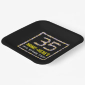 35e verjaardag: Floral Flowers Number, Custom Name Papieren Bordje (Gebogen)