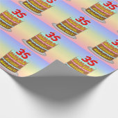 35e verjaardag: Fun Cake and Candles + Custom Name Cadeaupapier (Hoek)