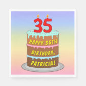 35e verjaardag: Fun Cake and Candles + Custom Name Servet (Voorkant)