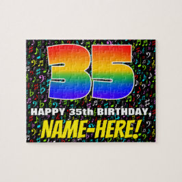 35e verjaardag — Fun, Colorful Music Symbols & "35 Legpuzzel