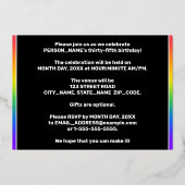 35e verjaardag — Fun, Colorful Music Symbols Folie Uitnodiging (Achterkant)