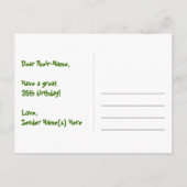 35e verjaardag: Fun Hearts-patroon, Regenboog 35 Briefkaart (Achterkant)