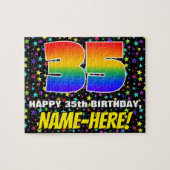 35e verjaardag — Fun, kleurrijk Star Field Pattern Legpuzzel (Horizontaal)