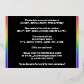 35e verjaardag — Fun, kleurrijke Fireworks look Folie Uitnodiging (Achterkant)