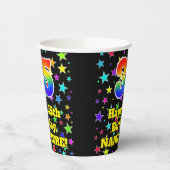 35e verjaardag: Fun Stars Pattern en Rainbow 35 Papieren Bekers (Links)