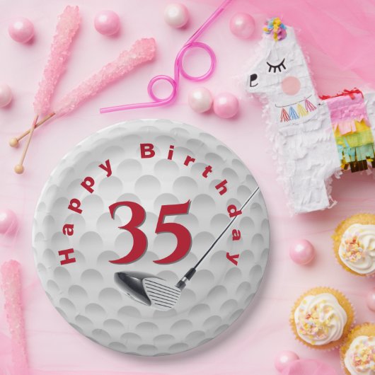 35e verjaardag Golf Ball Design Bord (Feest)