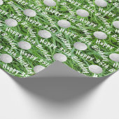 35e verjaardag Golf-ballen op gras-wappapier Cadeaupapier (Hoek)