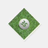 35e verjaardag Golfbal op Grass Napkins Servet (Hoek)