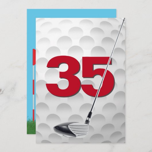 35e verjaardag golfthema kaart (Voorkant / Achterkant)