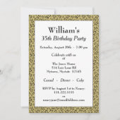 35e verjaardag Goud en zwart patroon Kaart (Voorkant)