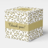 35e verjaardag Goud/Wit collage patroon Bedankdoosjes (Voorkant Zijde)