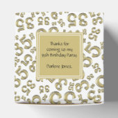 35e verjaardag Goud/Wit collage patroon Bedankdoosjes (Bovenkant)