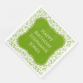 35e Verjaardag Groen/Wit Beugel Nummer Patroon Servet (Hoek)