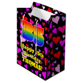 35e verjaardag: Heatten, regenboognr. 35 Medium Cadeauzakje (Voorkant Gekanteld)