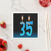 35e verjaardag kaars met oogballen servet (Insitu)