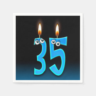 35e verjaardag kaars met oogballen servet