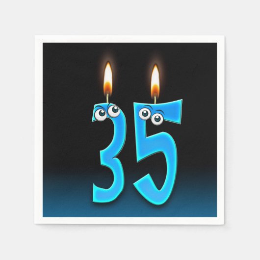35e verjaardag kaars met oogballen servet (Voorkant)