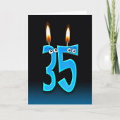 35e verjaardag kaarsen kaart (Voorkant)