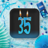 35e verjaardag kaarsen met Eyeballen Papieren Bordje (Feest)