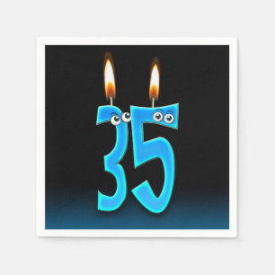 35e verjaardag kaarsen met Eyeballen Servet