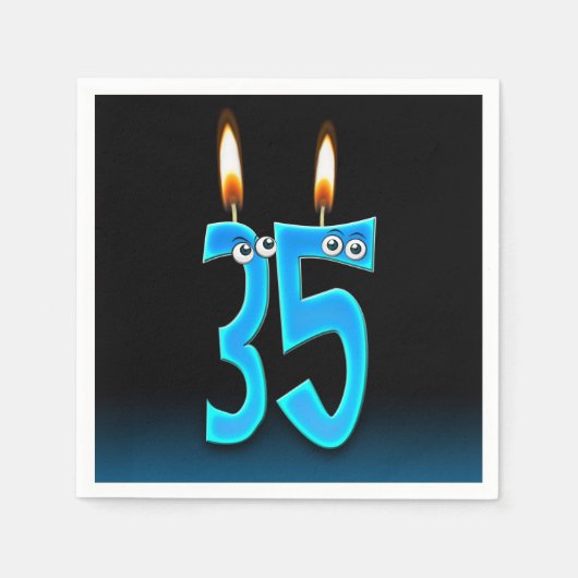 35e verjaardag kaarsen met Eyeballen Servet (Voorkant)