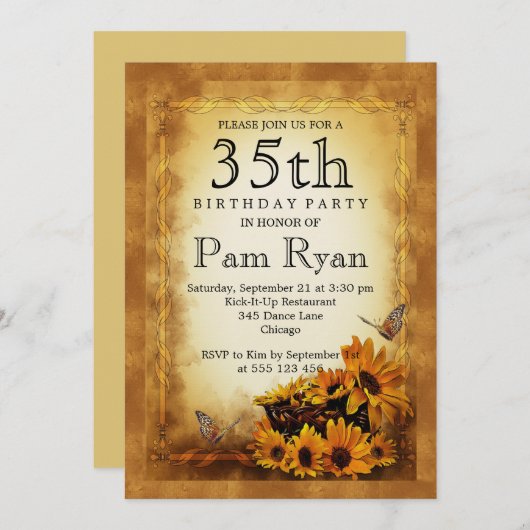 35e verjaardag kaart (Voorkant / Achterkant)