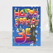 35e verjaardag Kaart, Happy Birthday Kaart (Voorkant)