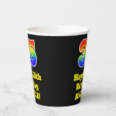 35e verjaardag: Kleurrijk, Leuk, Opwindend, Regenb Papieren Bekers (Links)